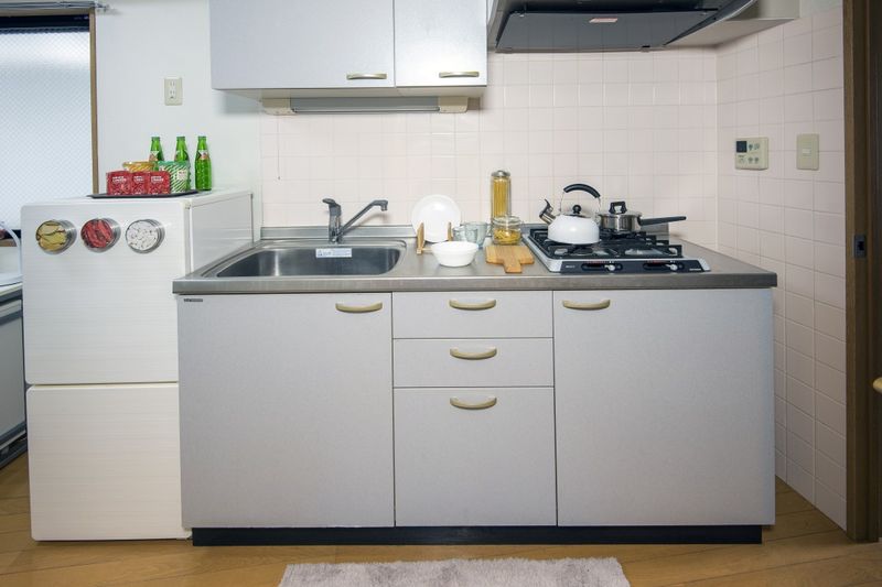 是在厨房(全类型共同)2份单口煤气灶舒适地可以使用的厨房。※洗涤槽和炉子也有反向的类型。