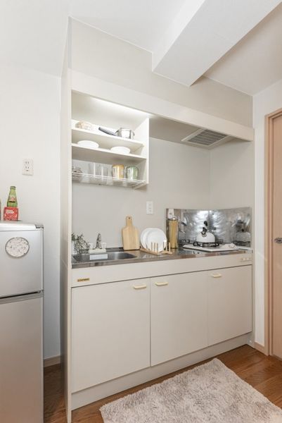 是有能把厨房(A型)砧板放在的空白的偏大的厨房。