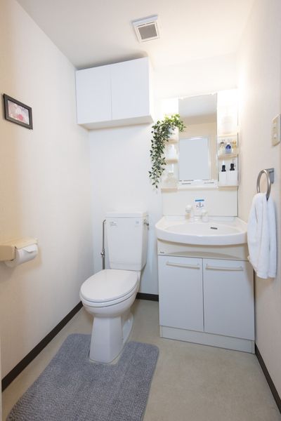 洗手间(全类型共同)水周围的面积是特征的洗手间。