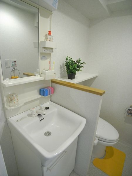 独立卫浴柜　※是样板房的照片。没有家具家电以外的小东西。