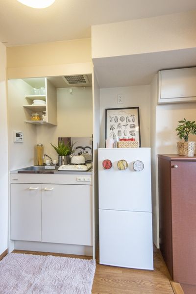 厨房(A，B，C型)是舒适地可以使用的偏大的小厨房。※没除了家具家电以外为样板房有小东西