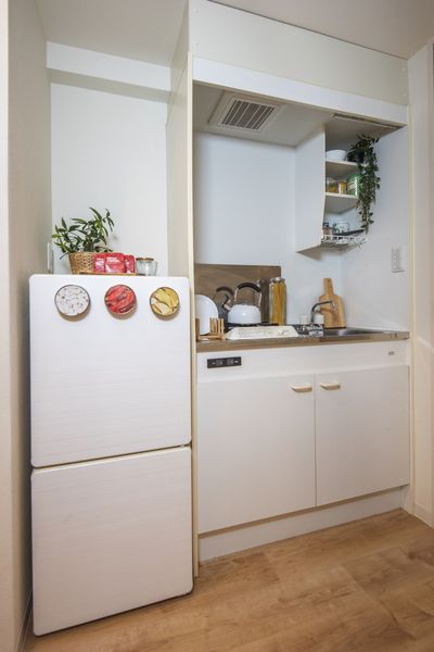 厨房(A，B，C型)是舒适地可以使用的小厨房。※是样板房的照片。没有小东西。