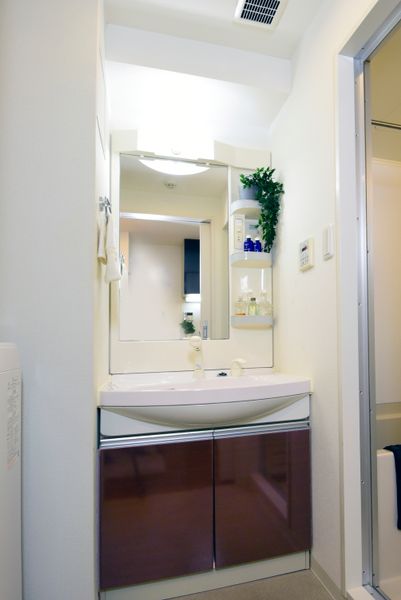 独立卫浴柜(全类型共同)大的镜子和橱柜便利！※没为样板房有小东西。
