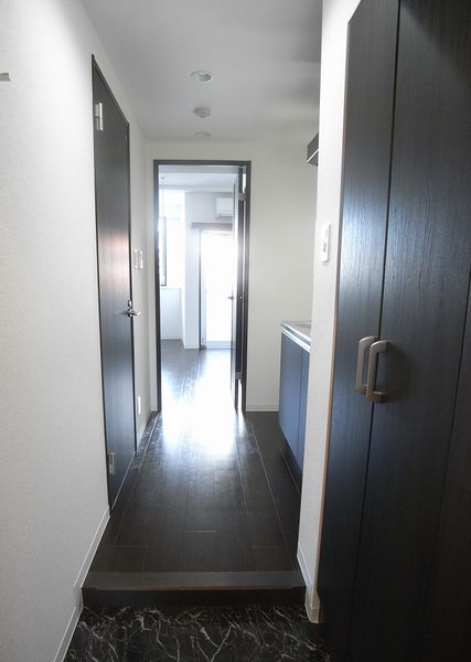 是走廊(A型)居室和走廊正分成的1K型。